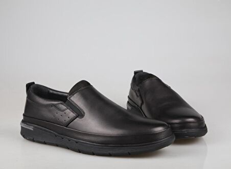 KOMCERO 3k8809 Dr Jells Hakiki Deri Siyah Erkek Günlük Ayakkabı