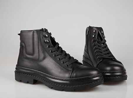 KOMCERO 3k9925 Hakiki Deri Siyah Erkek Bot