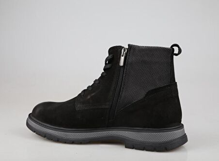 KOMCERO 3k0658 Hakiki Deri Siyah Nubuk Erkek Bot