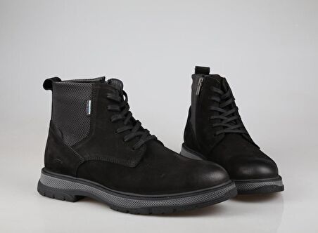 KOMCERO 3k0658 Hakiki Deri Siyah Nubuk Erkek Bot