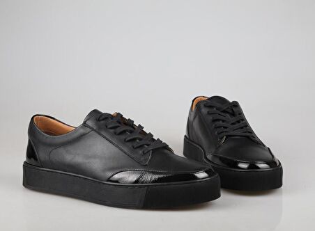 King West 894 Siyah Rugan Erkek Günlük Ayakkabı