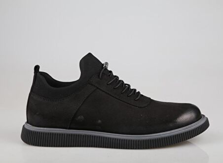 King West 896 Siyah Nubuk Erkek Günlük Ayakkabı