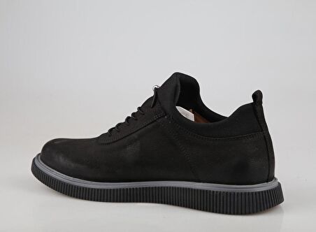 King West 896 Siyah Nubuk Erkek Günlük Ayakkabı