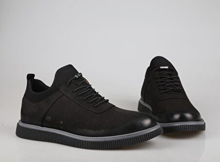 King West 896 Siyah Nubuk Erkek Günlük Ayakkabı