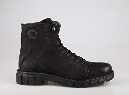 KOMCERO 3k8518 Hakiki Deri Siyah Nubuk Erkek Bot