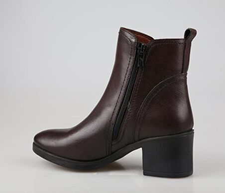 CASTLE BLACK 92163 Hakiki Deri Kahve Kadın Bot