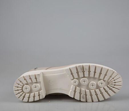 CASTLE BLACK 2680 Hakiki Deri Bej Kadın Bot