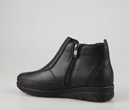 CASTLE BLACK 9822 Hakiki Deri Siyah Kadın Bot