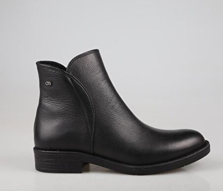 CASTLE BLACK 22676 Hakiki Deri Siyah Kadın Bot