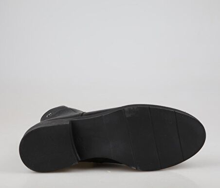 CASTLE BLACK 22676 Hakiki Deri Siyah Kadın Bot