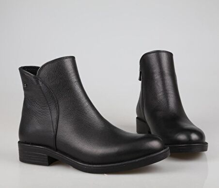 CASTLE BLACK 22676 Hakiki Deri Siyah Kadın Bot