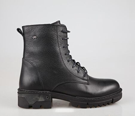 CASTLE BLACK 92537 Hakiki Deri Siyah Kadın Bot