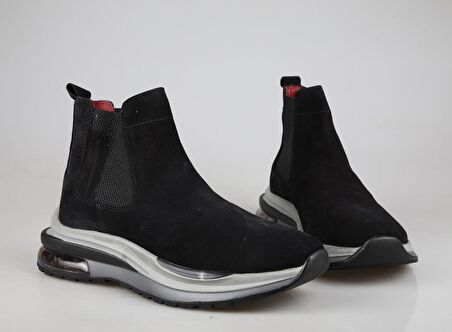 MARCOMEN 16195 Hakiki Deri Siyah Suet Erkek Bot