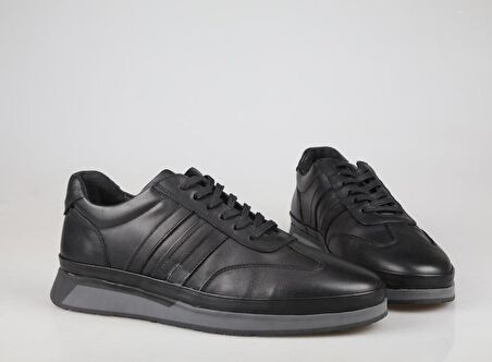 KOMCERO 3k0929 Hakiki Deri Siyah Erkek Günlük Ayakkabı