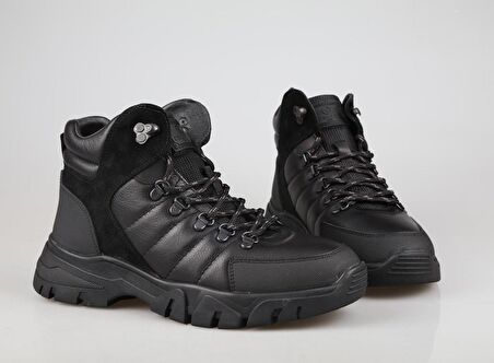 KOMCERO 3k1766 Hakiki Deri Siyah Erkek Bot