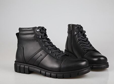 KOMCERO 3k8512 Hakiki Deri Siyah Erkek Bot