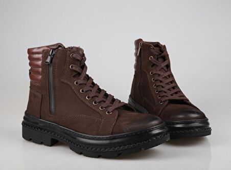 KOMCERO 3k8189 Hakiki Deri Kahve Nubuk Erkek Bot