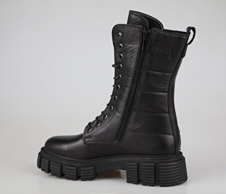 CASTLE BLACK 36871 Hakiki Deri Siyah Kadın Bot