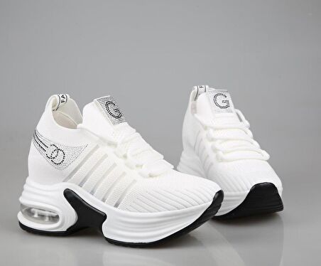 GUJA 24y300-14 Dolgu Topuk Beyaz Kadın Sneakers