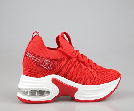 GUJA 24y300-14 Dolgu Topuk Kırmızı Kadın Sneakers