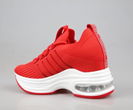 GUJA 24y300-14 Dolgu Topuk Kırmızı Kadın Sneakers