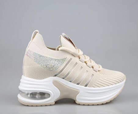 GUJA 24y300-14 Dolgu Topuk Bej Kadın Sneakers