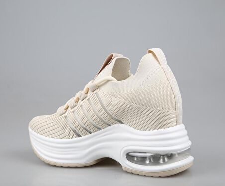 GUJA 24y300-14 Dolgu Topuk Bej Kadın Sneakers