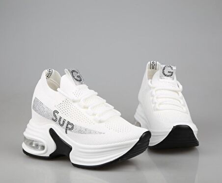 GUJA 24y300-3 Dolgu Topuk Beyaz Kadın Sneakers