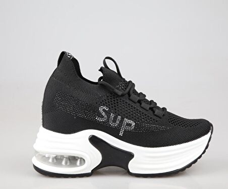 GUJA 24y300-3 Dolgu Topuk Siyah Kadın Sneakers