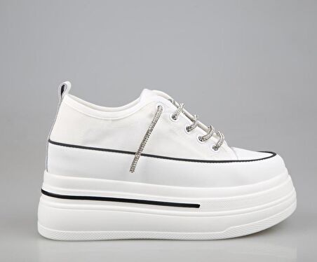 GUJA 24y345-10 Dolgu Topuk Beyaz Kadın Sneakers