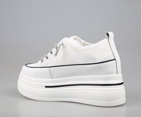 GUJA 24y345-10 Dolgu Topuk Beyaz Kadın Sneakers
