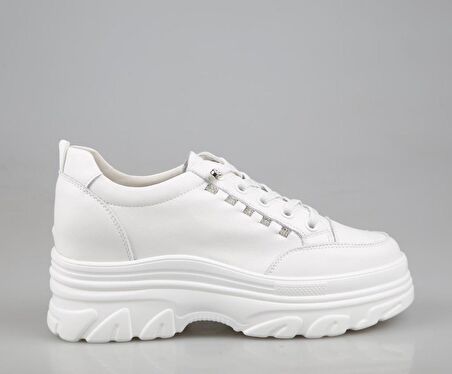 GUJA 24y361 Dolgu Topuk Beyaz Kadın Sneakers