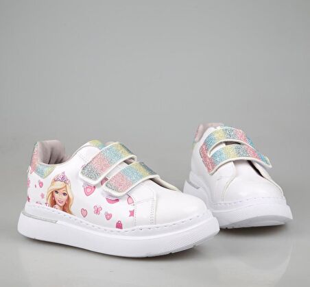 Bücür Ortopedi 502 Barbili Beyaz Çocuk Sneakers