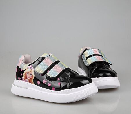 Bücür Ortopedi 502 Barbili Siyah Çocuk Sneakers