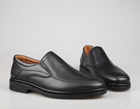 KOMCERO 4y0322 Hakiki Deri Siyah Erkek Günlük Ayakkabı