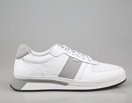 KOMCERO 4y0926 Hakiki Deri Beyaz Erkek Günlük Ayakkabı