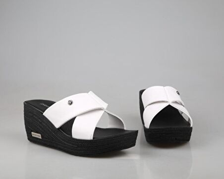 Pierre Cardin Pc-3513 Ortopedik Beyaz Kadın Terlik