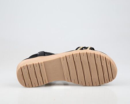 GUJA 24y120-4 Ortopedik Siyah Kadın Sandalet