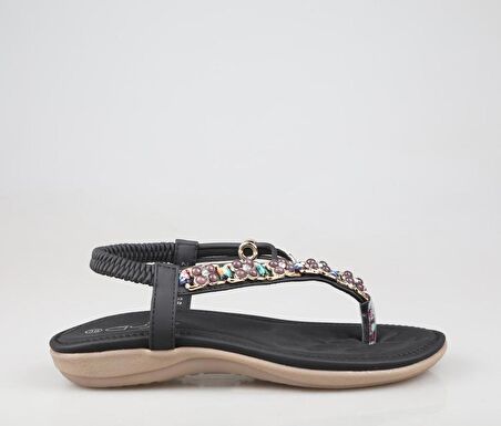 GUJA 24y150-2 Ortopedik Siyah Kadın Sandalet