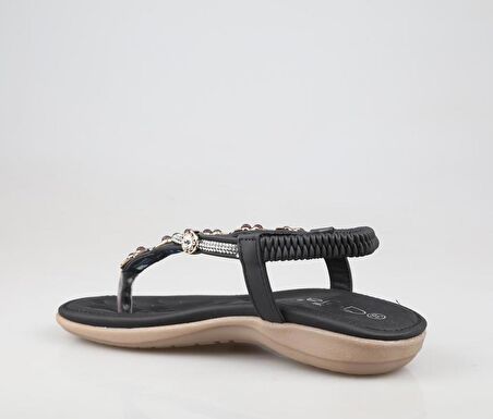 GUJA 24y150-2 Ortopedik Siyah Kadın Sandalet