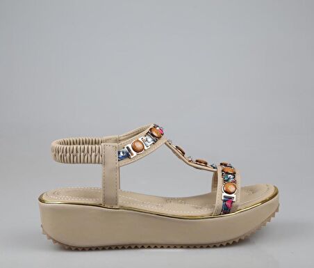 GUJA 24y121-2 Ortopedik Bej Kadın Sandalet