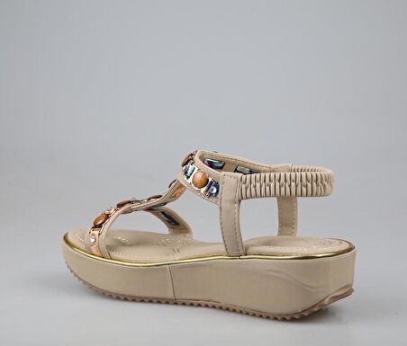 GUJA 24y121-2 Ortopedik Bej Kadın Sandalet