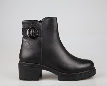 CASTLE BLACK 27362 Hakiki Deri Siyah Kadın Bot