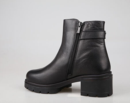 CASTLE BLACK 27362 Hakiki Deri Siyah Kadın Bot