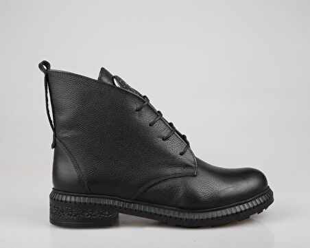 CASTLE BLACK 20915 Hakiki Deri Siyah Kadın Bot