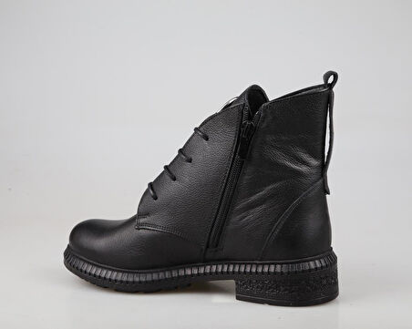 CASTLE BLACK 20915 Hakiki Deri Siyah Kadın Bot