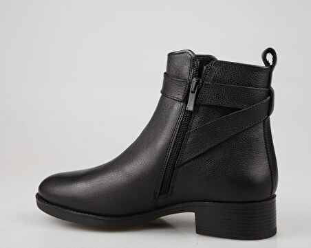 CASTLE BLACK 3202-1 Hakiki Deri Siyah Kadın Bot