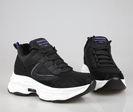 GUJA 23k302 Dolgu Topuk Siyah Kadın Sneakers