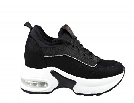 GUJA 24k300-2 Dolgu Topuk Siyah Kadın Sneakers