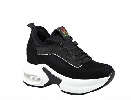 GUJA 24k300-2 Dolgu Topuk Siyah Kadın Sneakers